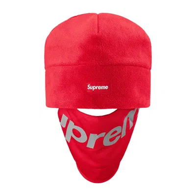 Pre-owned Supreme X Polartec Facemask Beanie 'red' | Men's Size Onesize