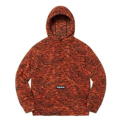 Supreme X Polartec Hooded Sweatshirt 'orange Black' In Brown