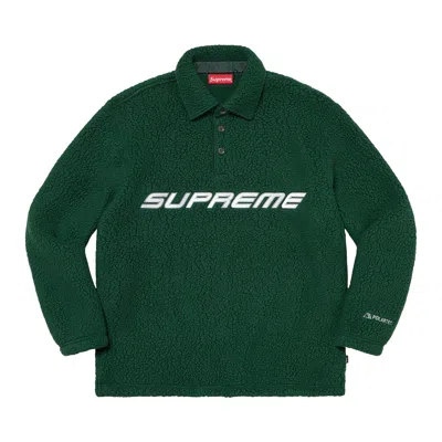 Pre-owned Supreme X Polartec Long-sleeve Polo 'dark Green'