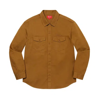 Pre-owned Supreme X Raymond Pettibon Work Shirt 'washed Brown'