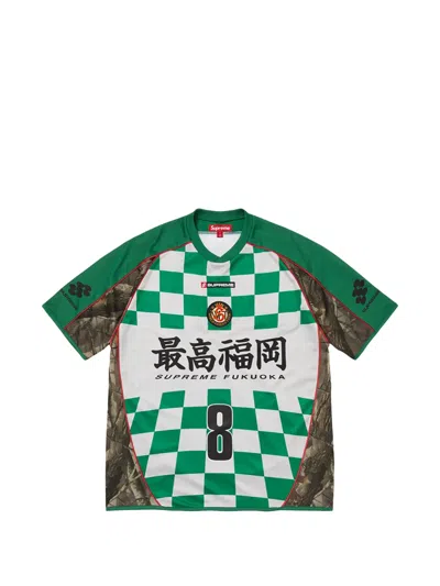 Supreme X Realtree Hardwoods Camo Checkerboard-print Panelled T-shirt In Green