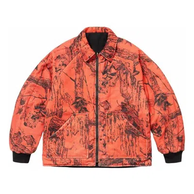 Supreme X Realtree Reversible Quilted Work Jacket 'orange Black'
