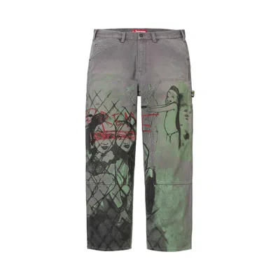 Pre-owned Supreme X Rita Ackermann Double Knee Painter Pant 'grey' | Men's Size 32