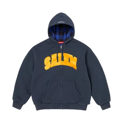 Pre-owned Supreme X Salem Zip Up Hooded Sweatshirt 'navy' | Blue | Men's Size Xl