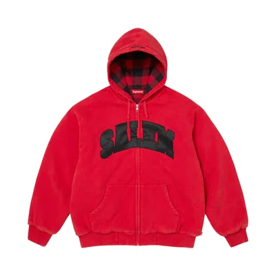 Pre-owned Supreme X Salem Zip Up Hooded Sweatshirt 'red' | Men's Size L