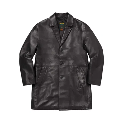Pre-owned Supreme X Schott Leather Overcoat 'black' | Men's Size M