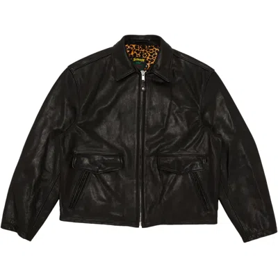 Pre-owned Supreme X Schott Leather Racer Jacket 'black'