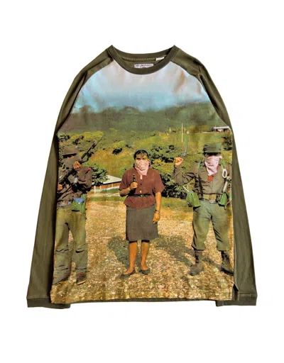 Pre-owned Supreme X Shawn Mortensen Zapatistas Raglan L/s Shirt In Olive