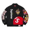 Supreme X Skittles X Mitchell & Ness Varsity Jacket 'black Multi-color'