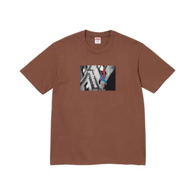 Pre-owned Supreme X Spider-man Tee 'brown' | Men's Size Xxl