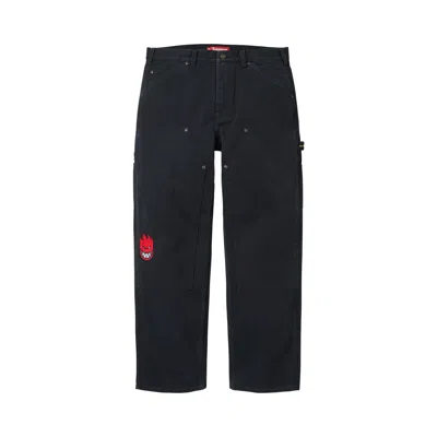 Pre-owned Supreme X Spitfire Double Knee Painter Pant 'black' | Men's Size 36
