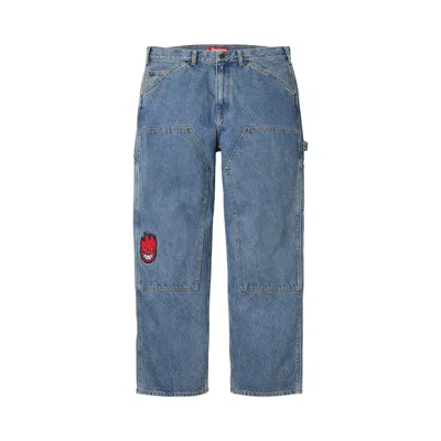 Pre-owned Supreme X Spitfire Double Knee Painter Pant 'denim' | Blue | Men's Size 30