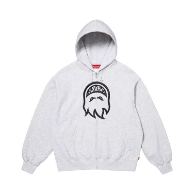 Pre-owned Supreme X Spitfire Zip Up Hooded Sweatshirt 'ash Grey' | Men's Size M In Gray