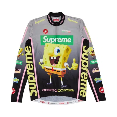 Pre-owned Supreme X Spongebob Squarepants X Castelli Long-sleeve Cycling Jersey 'black' | Men's Size L