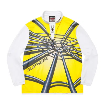 Pre-owned Supreme X Spyder Web Half Zip Pullover 'yellow' | Men's Size M