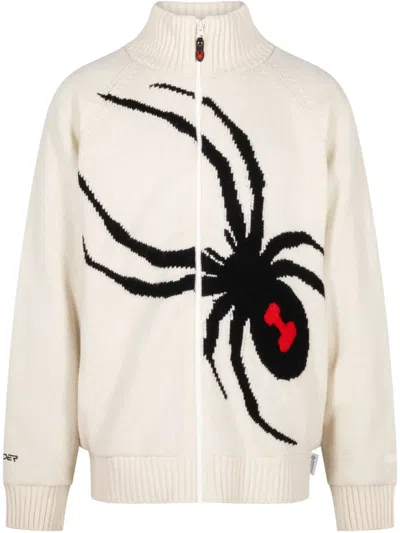 Supreme X Spyder Zip-up "stone" Cardigan In White