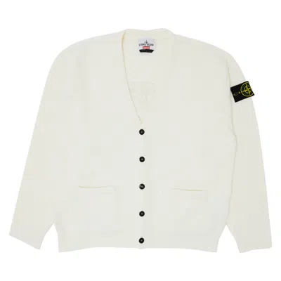 Pre-owned Supreme X Stone Island Bouclé Cardigan 'white'