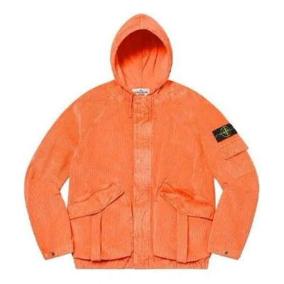 Supreme X Stone Island Corduroy Jacket 'orange Black'