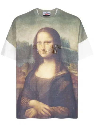 Supreme X Stone Island Short-sleeve T-shirt In White