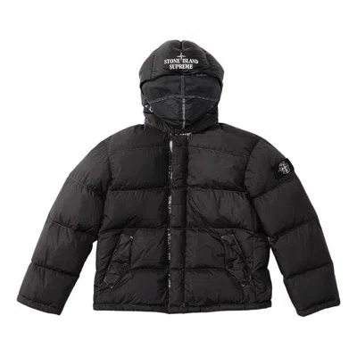 Supreme X Stone Island Painted Camo Crinkle Down Jacket 'black'
