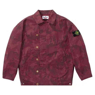 Pre-owned Supreme X Stone Island Reactive Ice Camo Ripstop Jacket 'red'