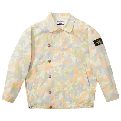 Pre-owned Supreme X Stone Island Reactive Ice Camo Ripstop Jacket 'tan'
