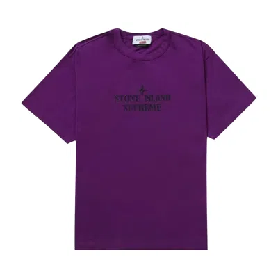 Pre-owned Supreme X Stone Island Short-sleeve Top 'purple'