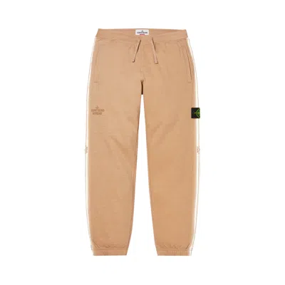 Pre-owned Supreme X Stone Island Stripe Sweatpant 'tan'