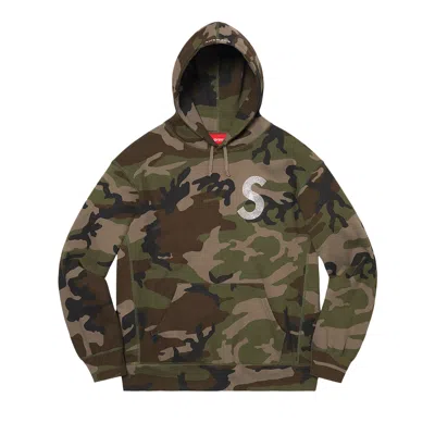 Pre-owned Supreme X Swarovski S Logo Hooded Sweatshirt 'woodland Camo' In Multi-color