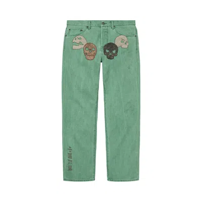 Pre-owned Supreme X The Great China Wall Canvas 5-pocket Jean 'washed Green'