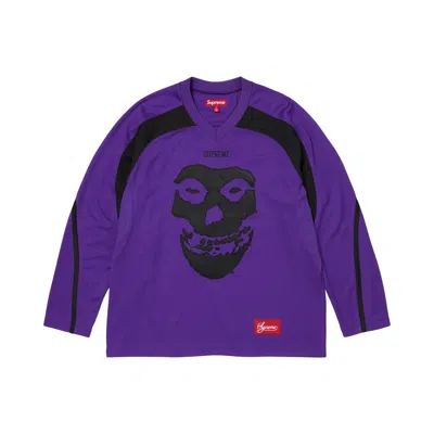 Pre-owned Supreme X The Misfits Hockey Jersey 'purple' | Men's Size M