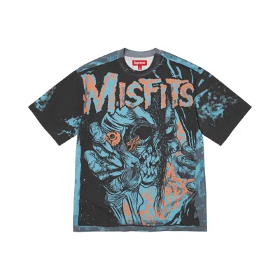 Pre-owned Supreme X The Misfits Short-sleeve Top 'blue' | Men's Size L