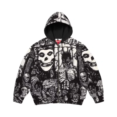 Pre-owned Supreme X The Misfits Zip Up Hooded Sweater 'black' | Men's Size M