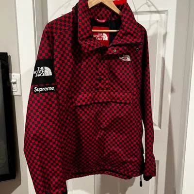 Pre-owned Supreme X The North Face 2011 Checkered Pullover Jacket In Red