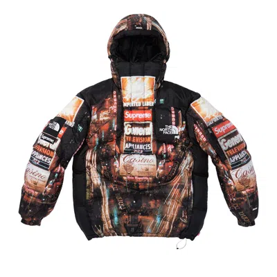 Pre-owned Supreme X The North Face 800-fill Half Zip Hooded Pullover 'times Square' In Multi-color