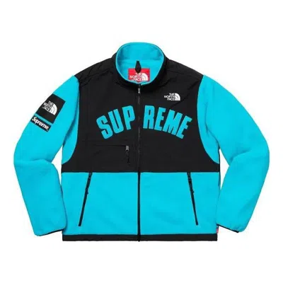 Supreme X The North Face Arc Logo Denali Fleece Jacket 'black Blue'