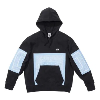 Supreme X The North Face Bandana Hooded Sweatshirt 'black Teal'