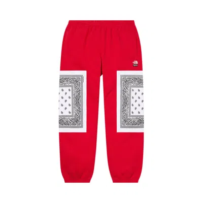 Pre-owned Supreme X The North Face Bandana Sweatpant 'red'