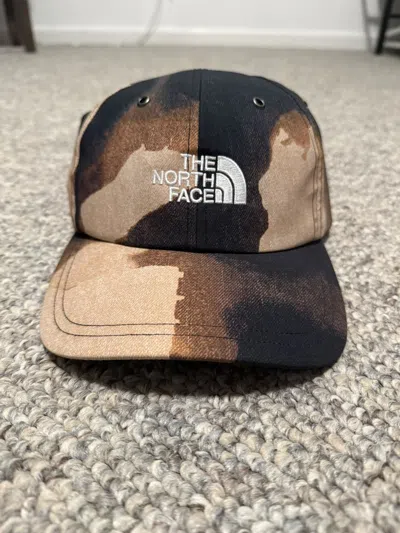 Pre-owned Supreme X The North Face Bleached Denim Print Hat In Black