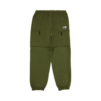 Pre-owned Supreme X The North Face Convertible Sweatpant 'olive' In Green