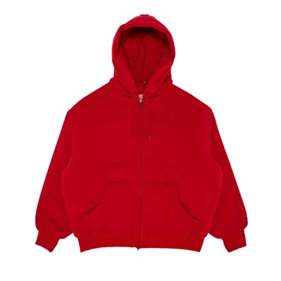 Pre-owned Supreme X The North Face Down Filled Zip Up Hooded Sweatshirt 'red'