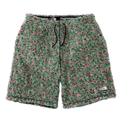 Supreme X The North Face High Pile Fleece Short 'multi-color' In Green