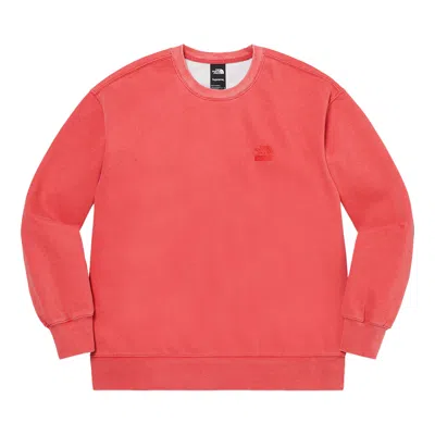 Pre-owned Supreme X The North Face Pigment Printed Crewneck 'red'