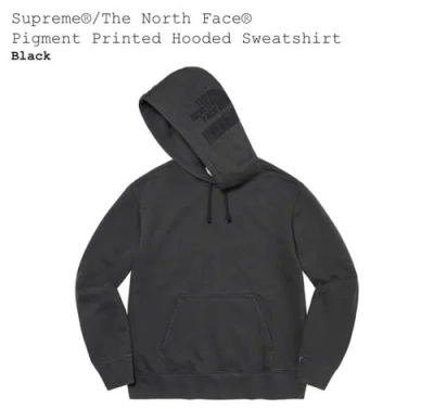 Pre-owned Supreme ® X The North Face® Pigment Printed Hooded Sweatshirt - Sz M - Black