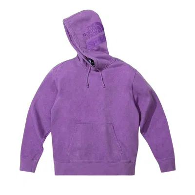 Pre-owned Supreme X The North Face Pigment Printed Hooded Sweatshirt 'purple'