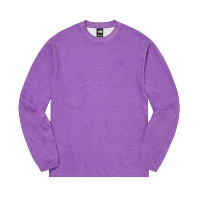 Pre-owned Supreme X The North Face Pigment Printed Long-sleeve Top 'purple' | Men's Size L