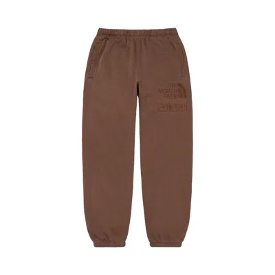 Pre-owned Supreme X The North Face Pigment Printed Sweatpant 'brown'