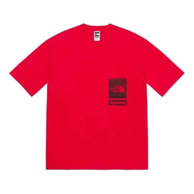 Supreme X The North Face Printed Pocket T-shirt 'red Black'