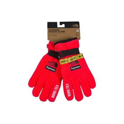 Pre-owned Supreme X The North Face Rtg Fleece Glove 'bright Red'