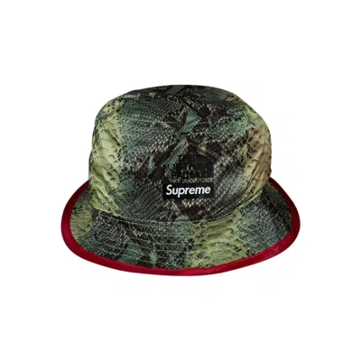 Pre-owned Supreme X The North Face Snakeskin Packable Reversible Crusher 'green' | Men's Size S/m
